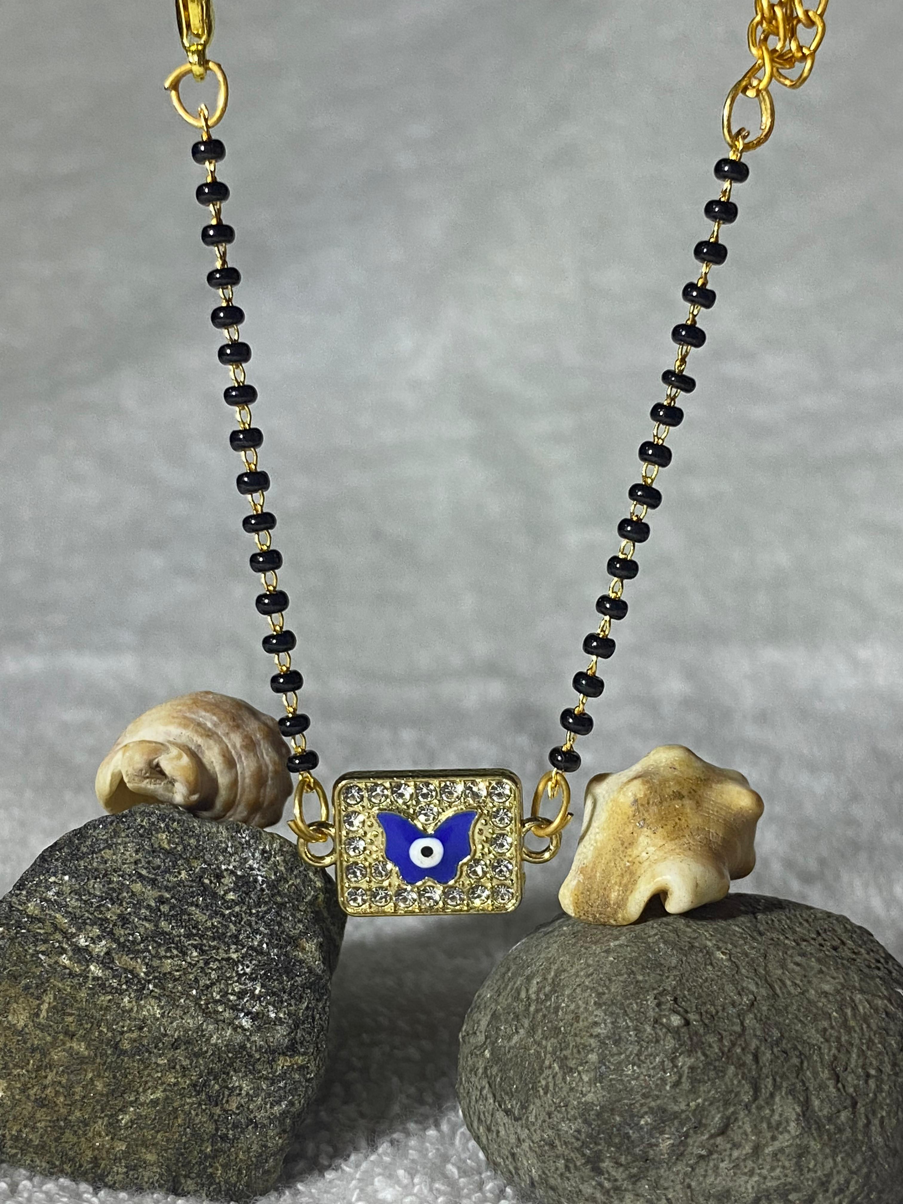 Most Stylish Evil Eyes Butterfly Design Mangalsutra Bracelets