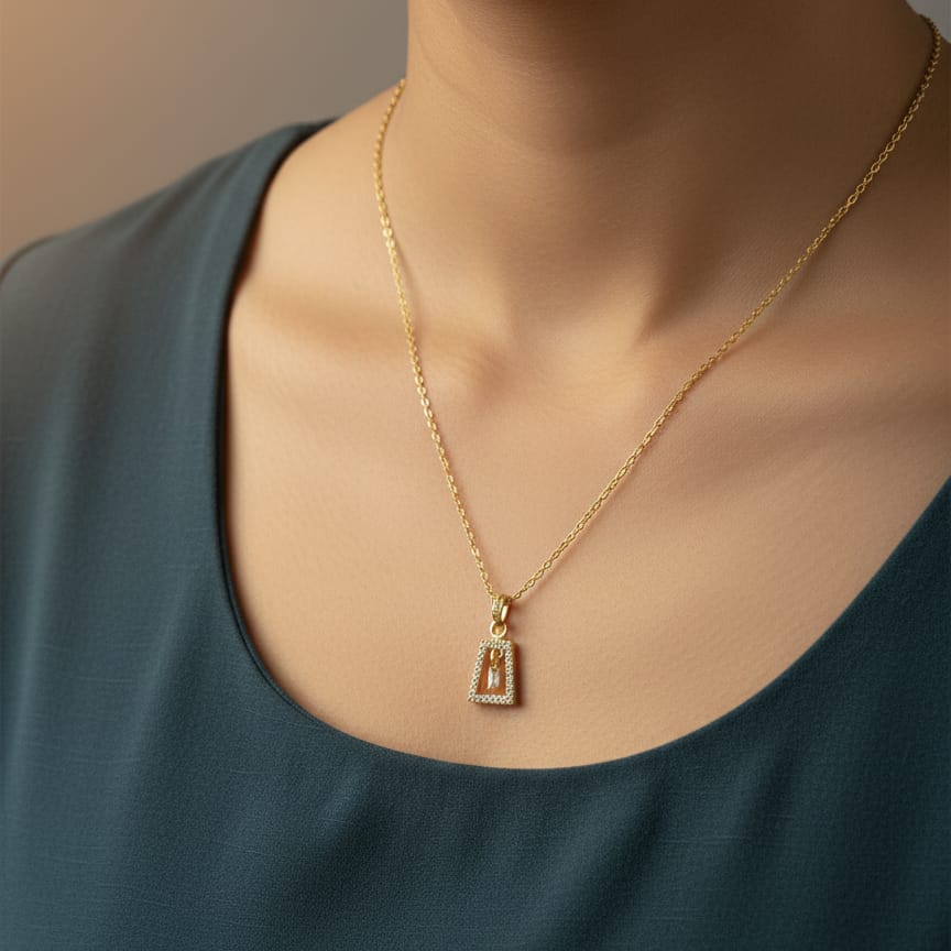 New Stylish Diamond Pendant Design With Stainless Steel Chain