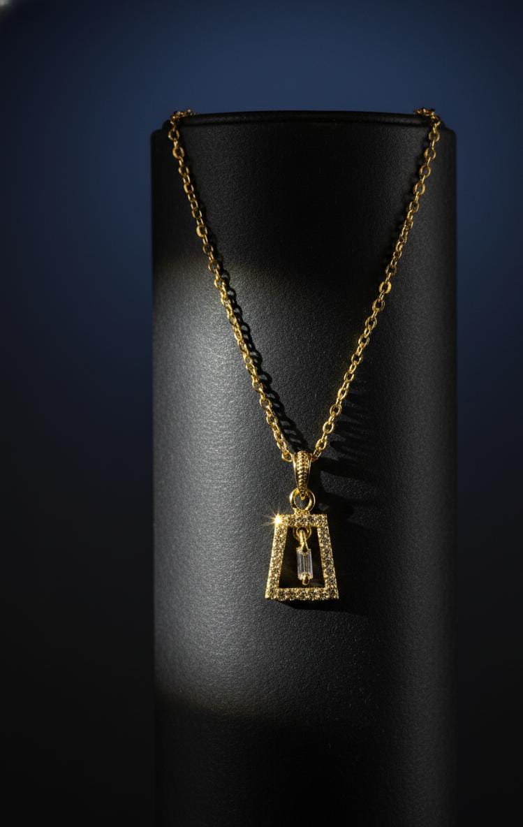 New Stylish Diamond Pendant Design With Stainless Steel Chain